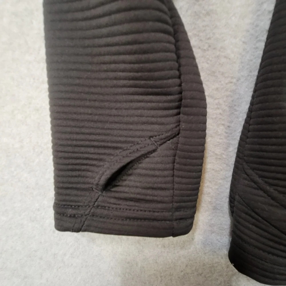 Adidas Golf Mens Black Full Zip Ribbed Jacket Mock Neck Thumbholes Large